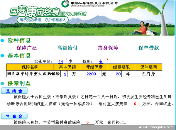 重大疾病保险产品